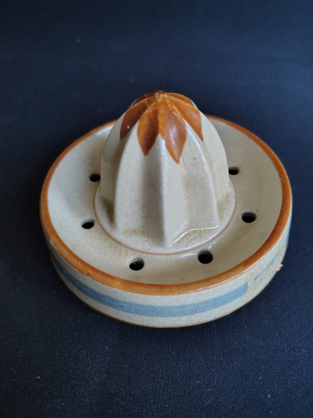Vintage Lusterware Top citrus juicer Ceramic Pottery Orange Lemon Juicer